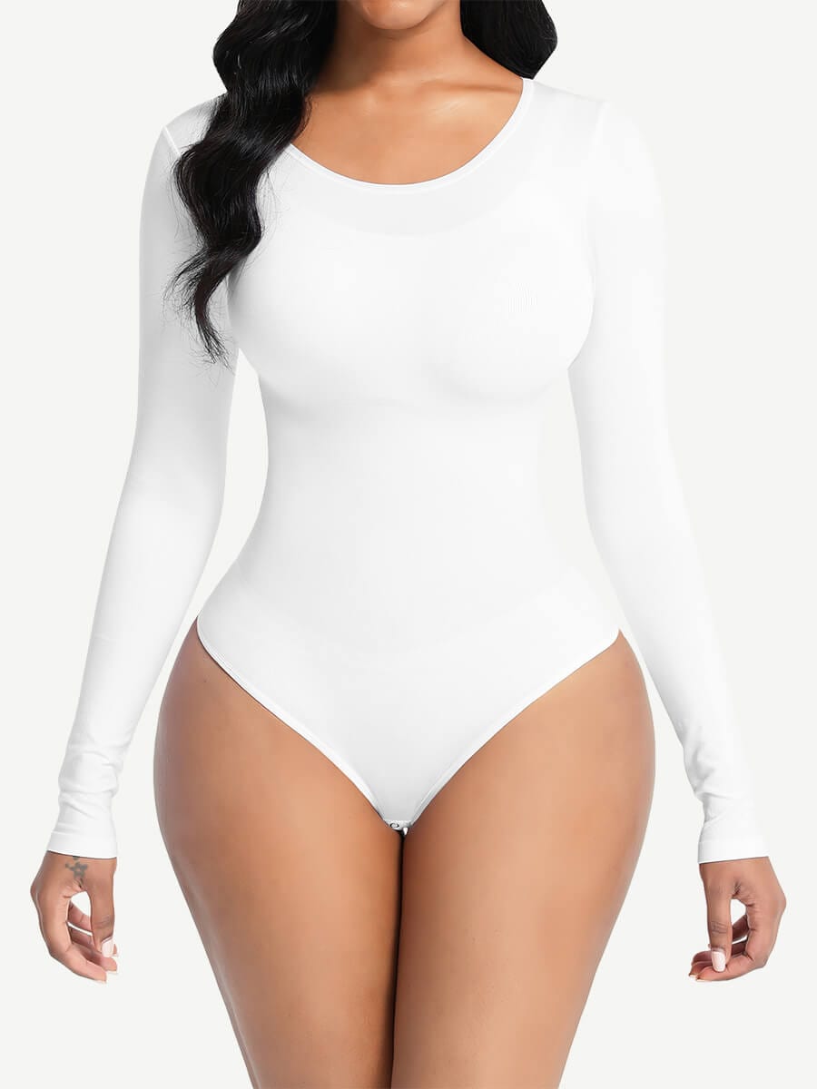 Seamless Long Sleeve Shapewear Bodysuit with Tummy Control