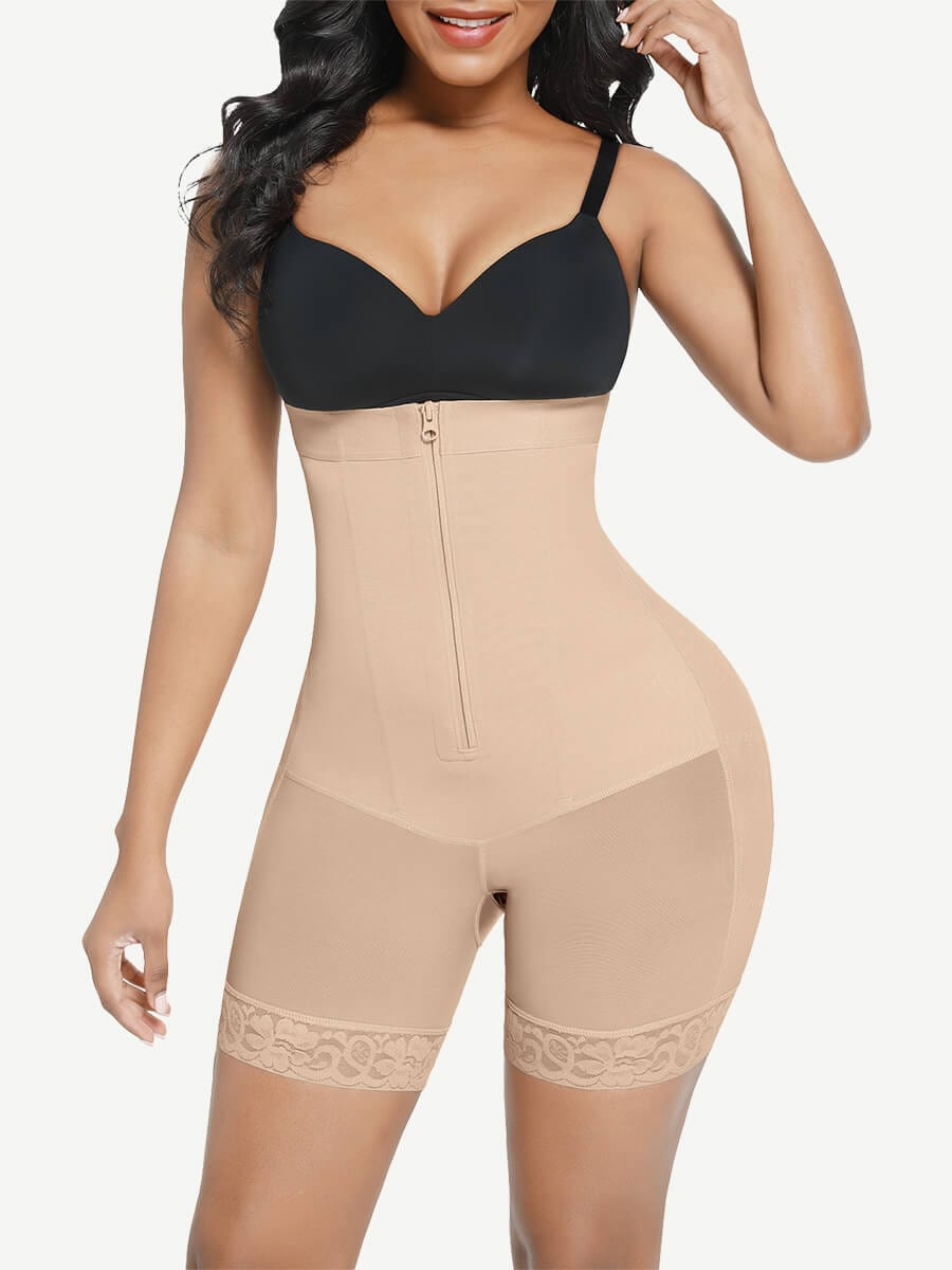 High-Waisted Butt-Lifting Shapewear Shorts with Steel Bone Support