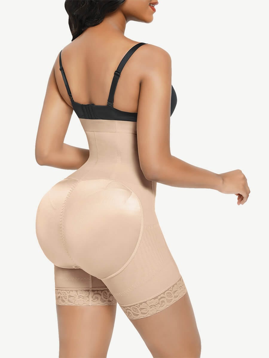 High-Waisted Butt-Lifting Shapewear Shorts with Steel Bone Support