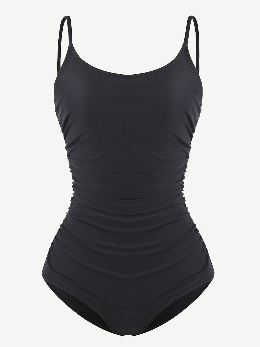 Sculpting One-Piece Swimsuit – Tummy Control & Elegant Pleats