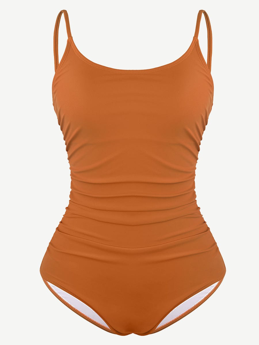 Sculpting One-Piece Swimsuit – Tummy Control & Elegant Pleats