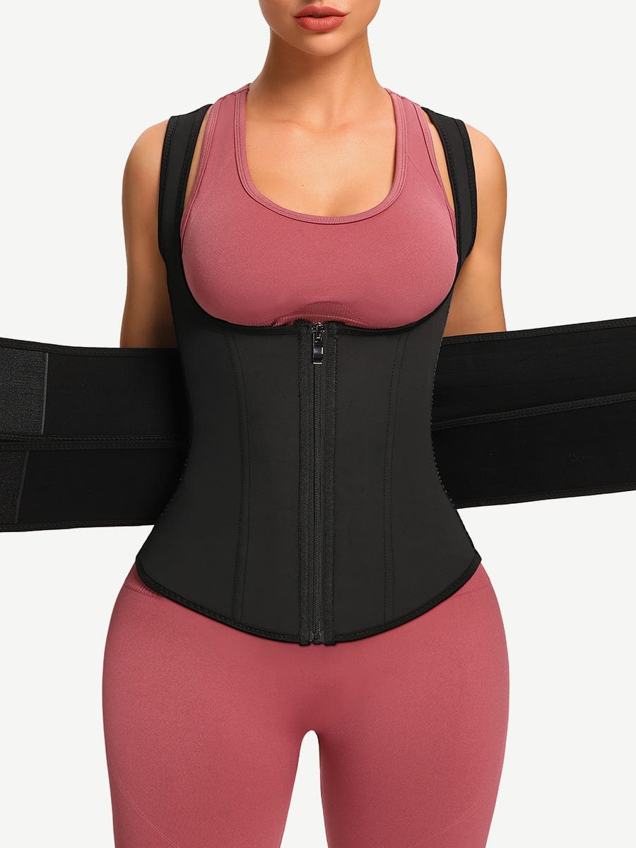 Latex Vest Shaper Double Belts With Zipper High-Compression