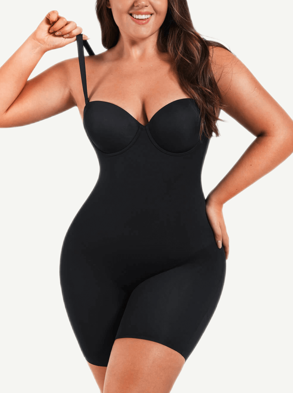 Back Smoothing Underwire Cup Push-Up Bra Strapless Bodysuit