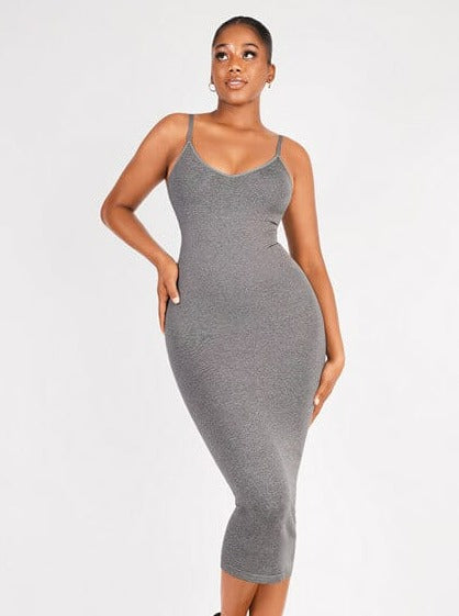 Spaghetti Strap V-Neck Shaper Dress