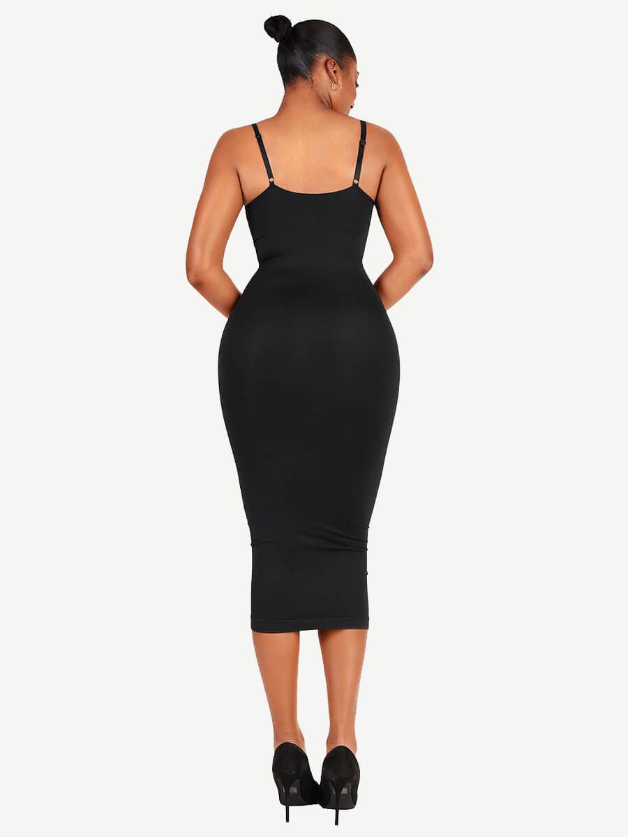 Spaghetti Strap V-Neck Shaper Dress