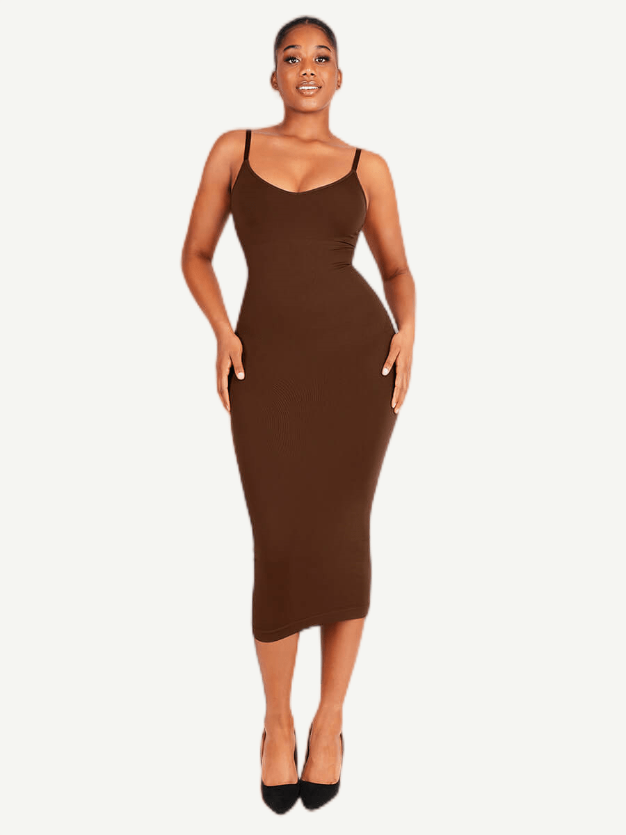 Spaghetti Strap V-Neck Shaper Dress