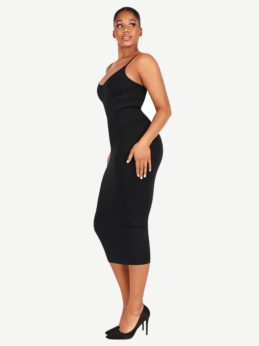 Spaghetti Strap V-Neck Shaper Dress