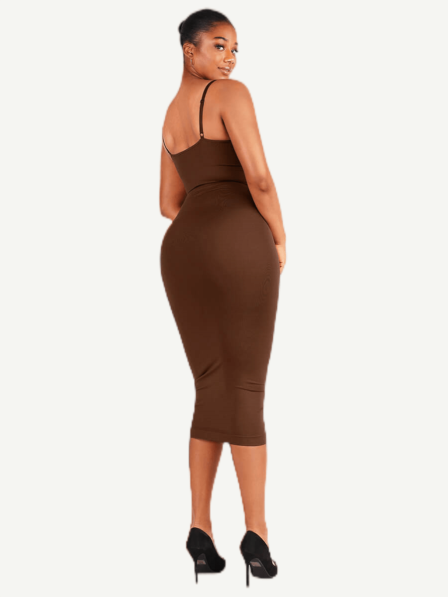 Spaghetti Strap V-Neck Shaper Dress