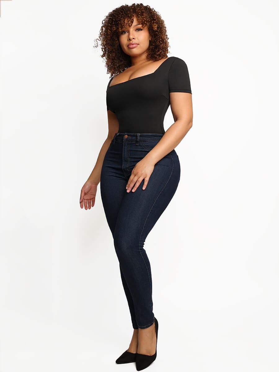 Square-Neck Short-Sleeve Bodysuit