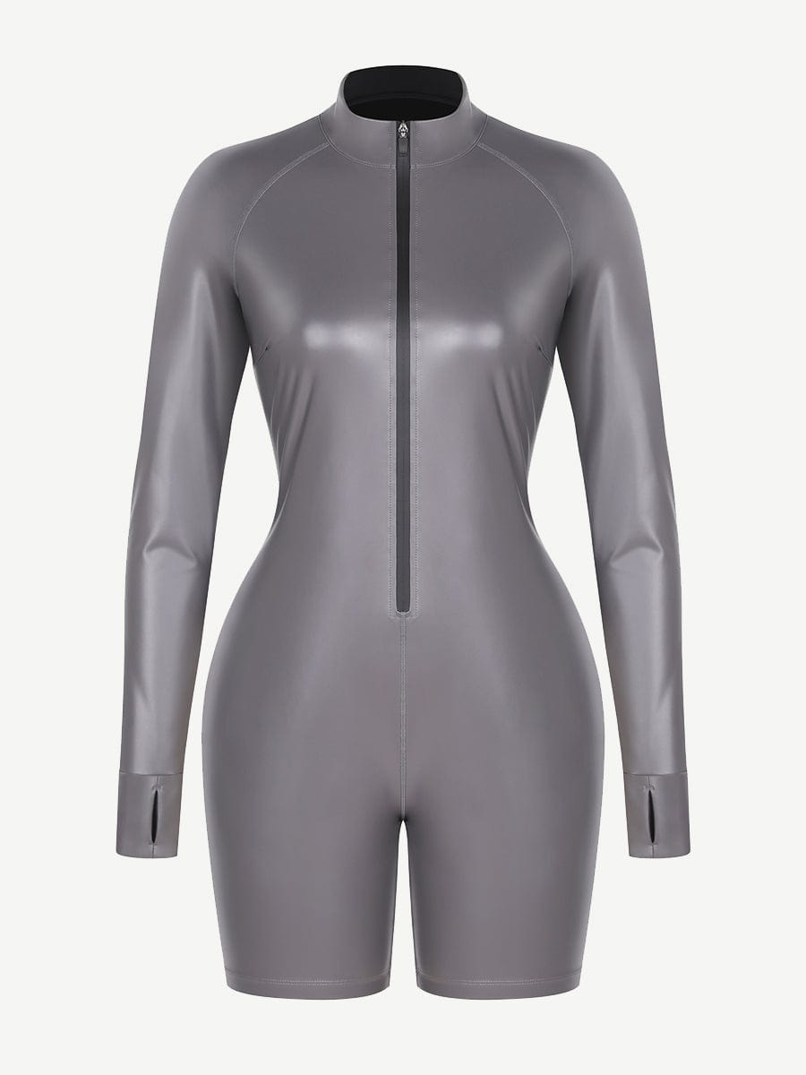 One-Piece Long-Sleeved Sports Silver Film Sauna Suit