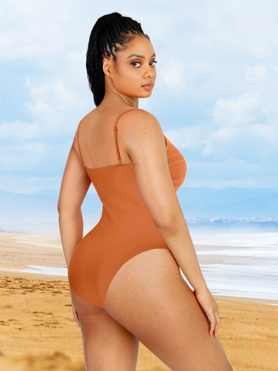 Sculpting One-Piece Swimsuit – Tummy Control & Elegant Pleats