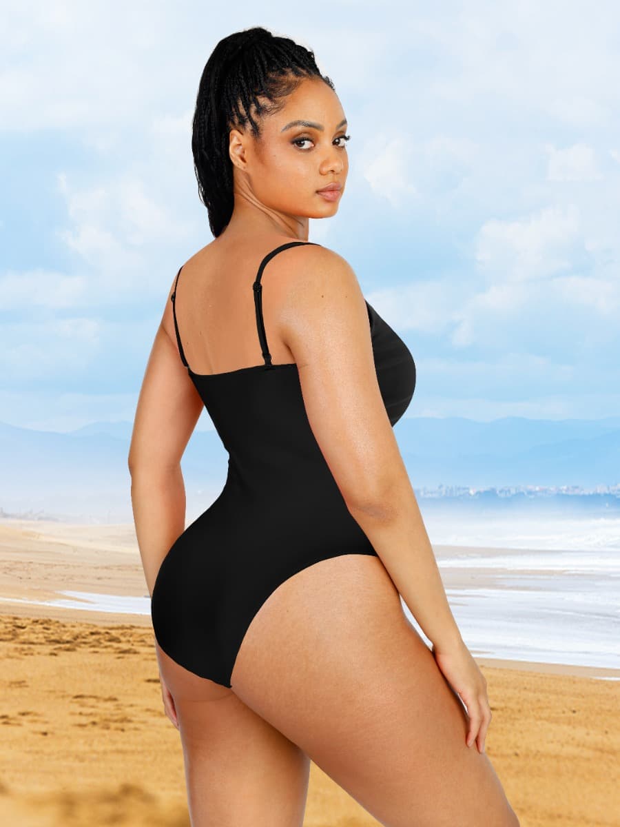 Sculpting One-Piece Swimsuit – Tummy Control & Elegant Pleats