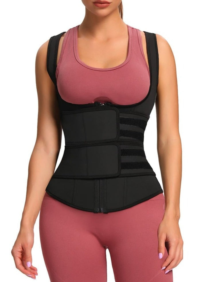 Latex Vest Shaper Double Belts With Zipper High-Compression