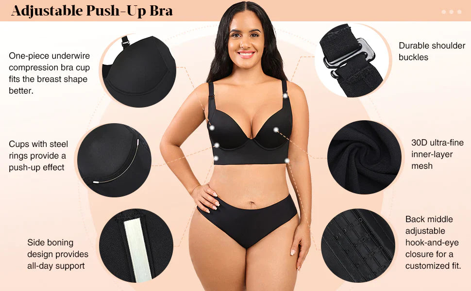 Wholesale Underwire Push-Up Sculpting Uplift Hide Back Fat Full Coverage Bra