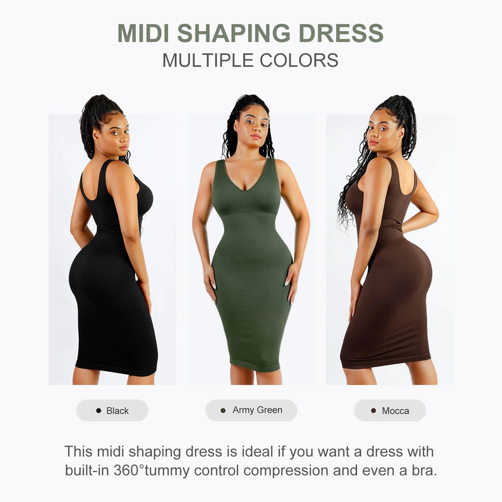 Deep V-Neck Shaping Dress