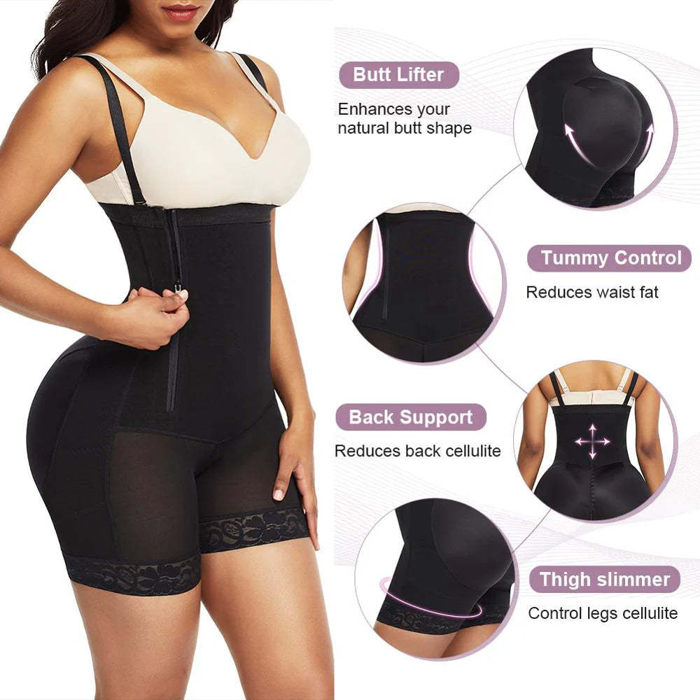 Detachable Straps Side Zip Body Shaper