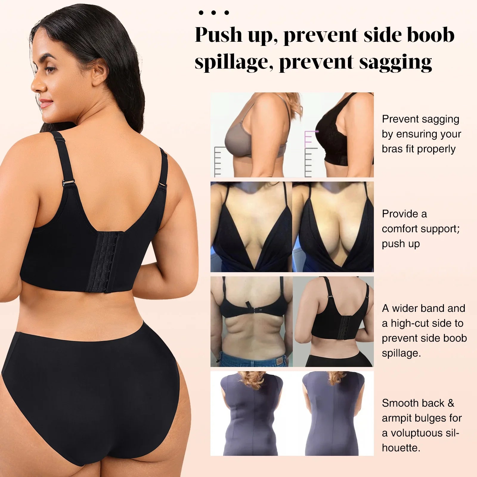 Wholesale Underwire Push-Up Sculpting Uplift Hide Back Fat Full Coverage Bra