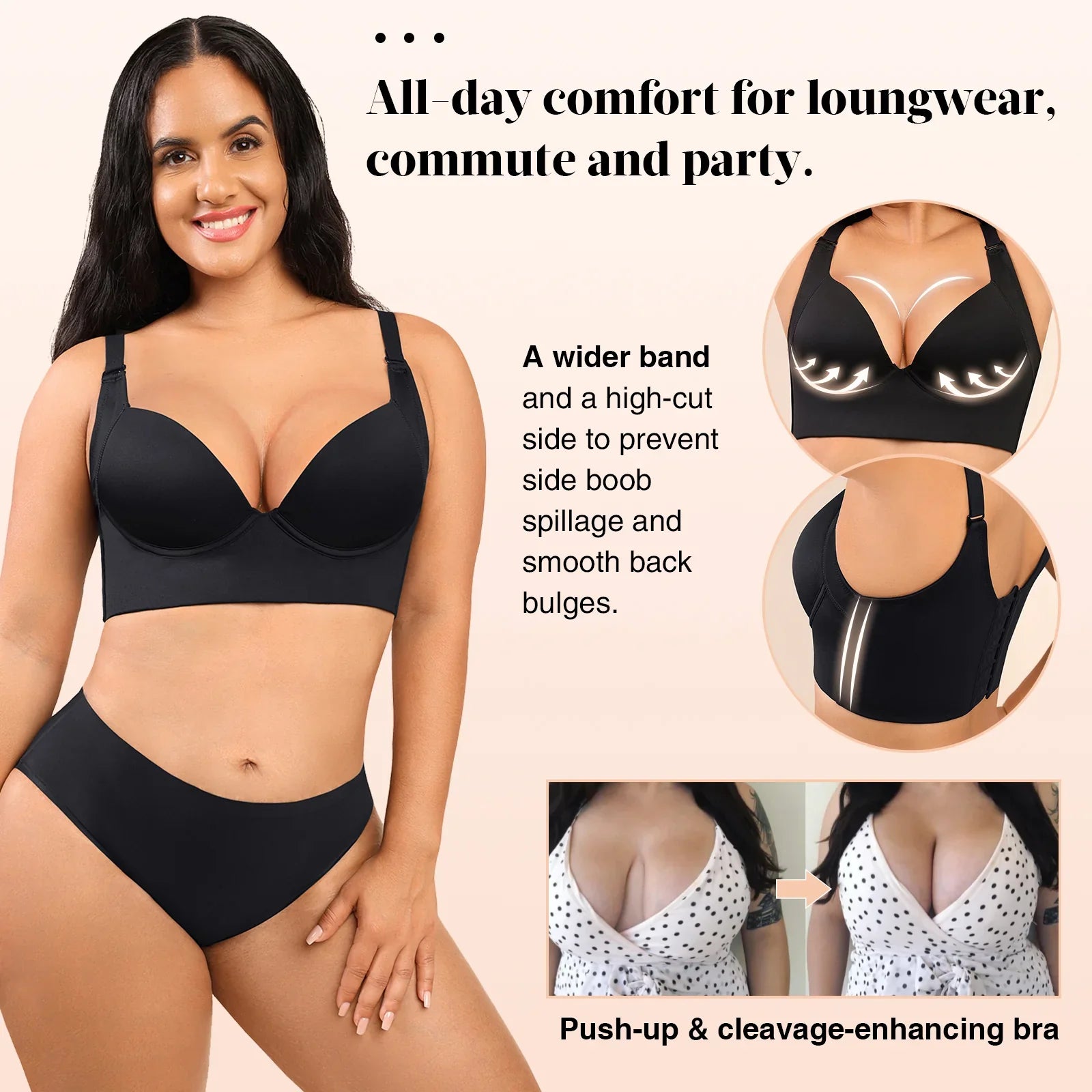 Wholesale Underwire Push-Up Sculpting Uplift Hide Back Fat Full Coverage Bra