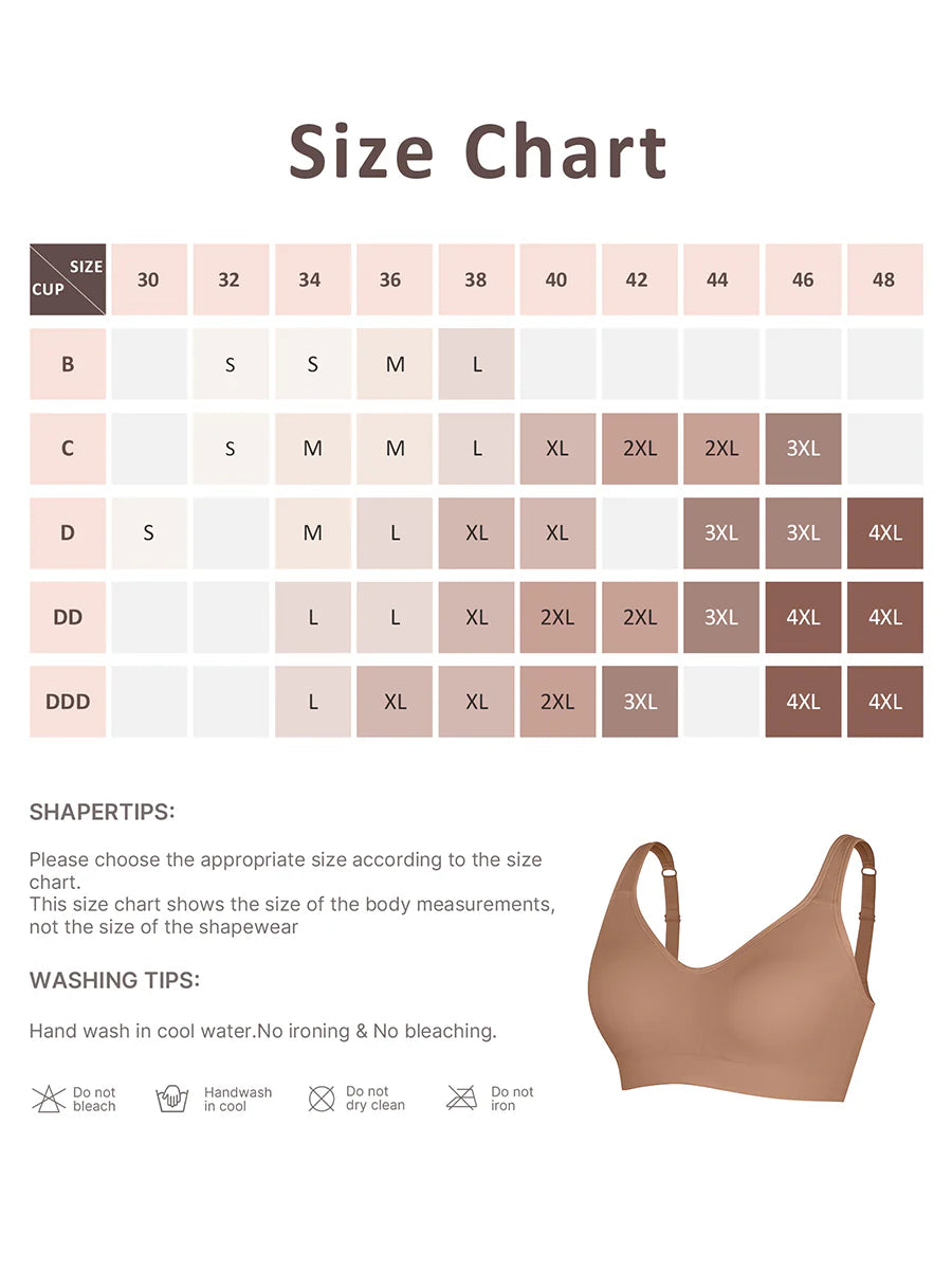 Wholesale Wireless Seamless Bust Support Wide Shoulder Straps Shapewear Bra