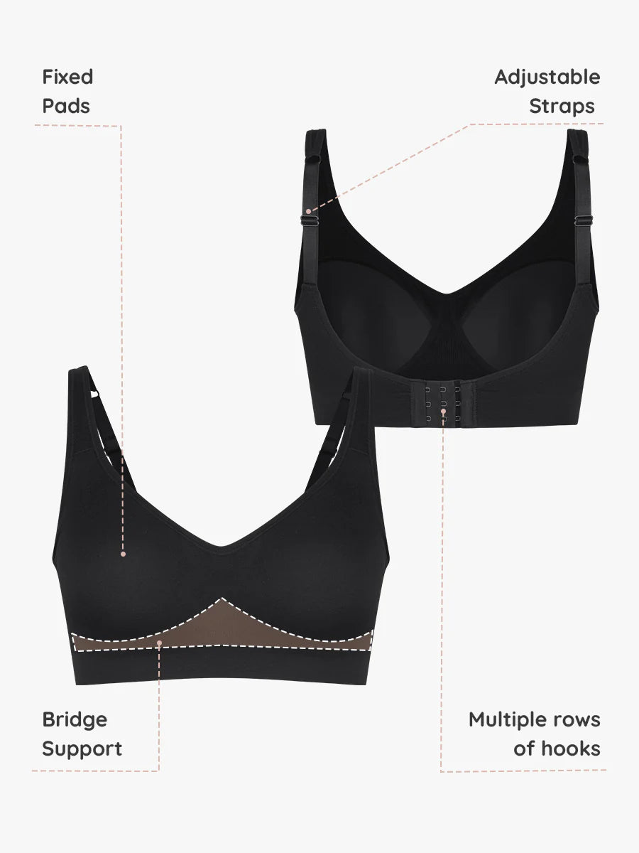 Wholesale Wireless Seamless Bust Support Wide Shoulder Straps Shapewear Bra