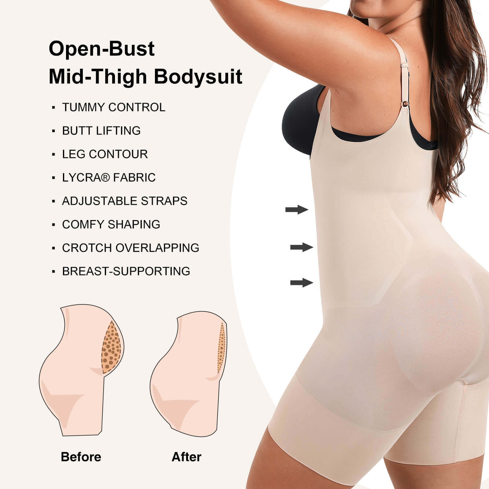 Open-Bust Mid-Thigh Bodysuit