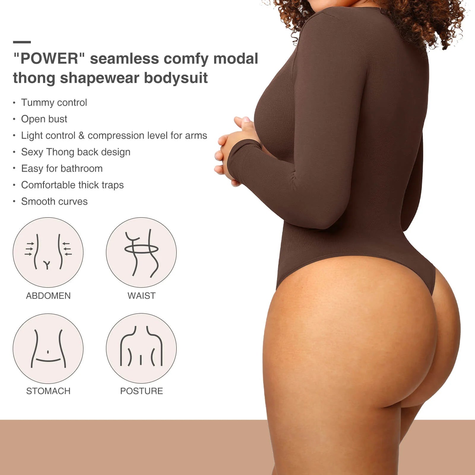 Outer Long Sleeve Thong Bodysuit