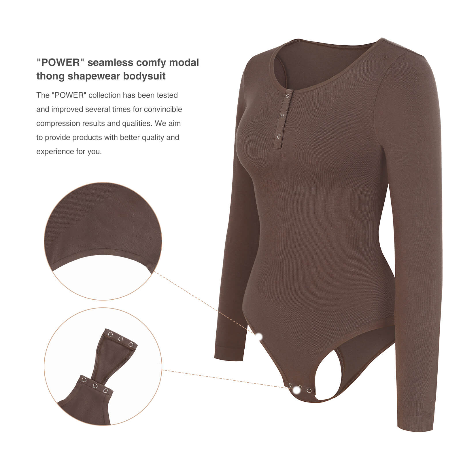 Outer Long Sleeve Thong Bodysuit