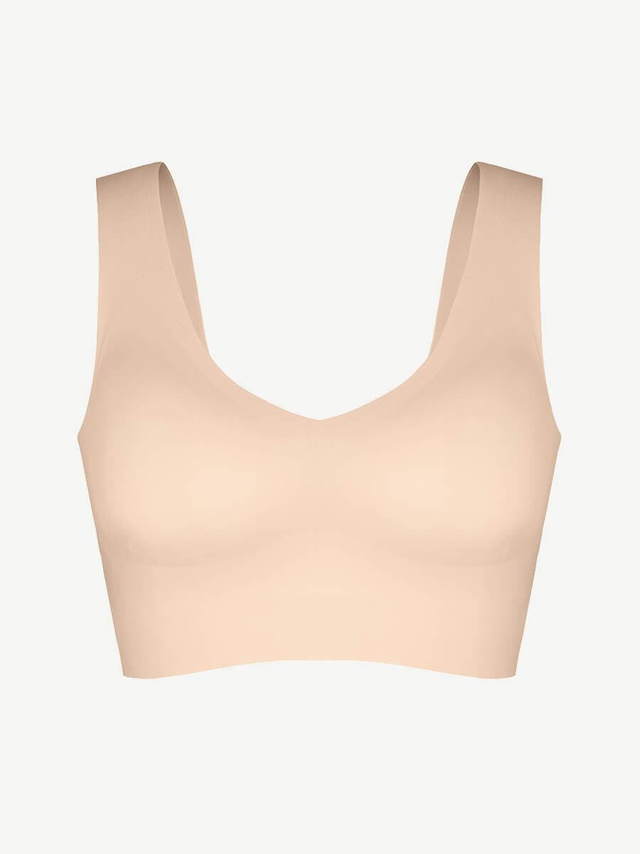 Fitted V-Neck Seamless Bra Tank Top