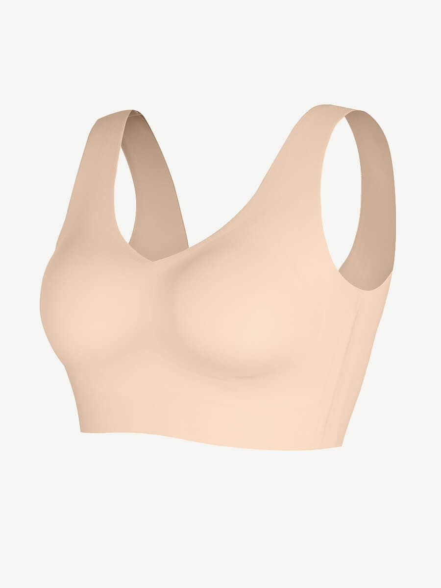 Fitted V-Neck Seamless Bra Tank Top