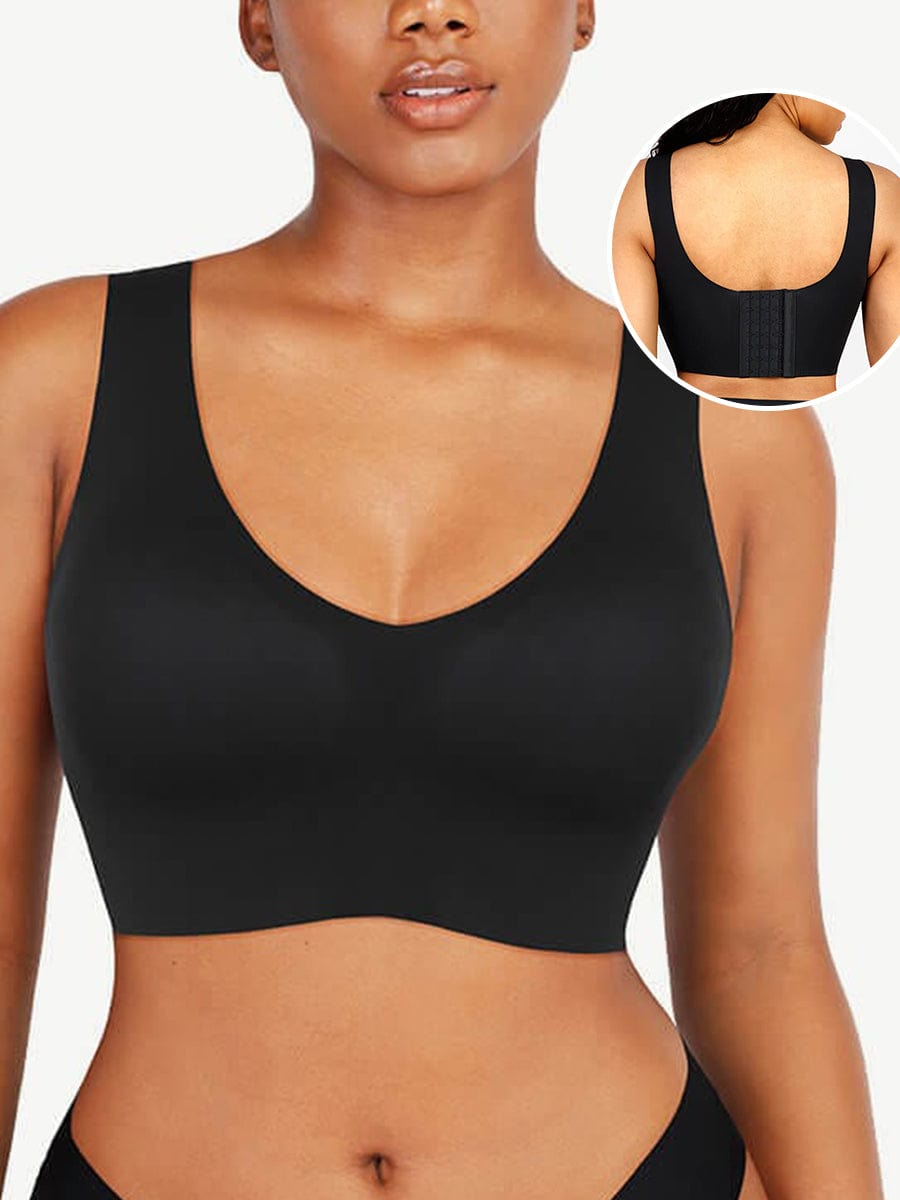 Fitted V-Neck Seamless Bra Tank Top