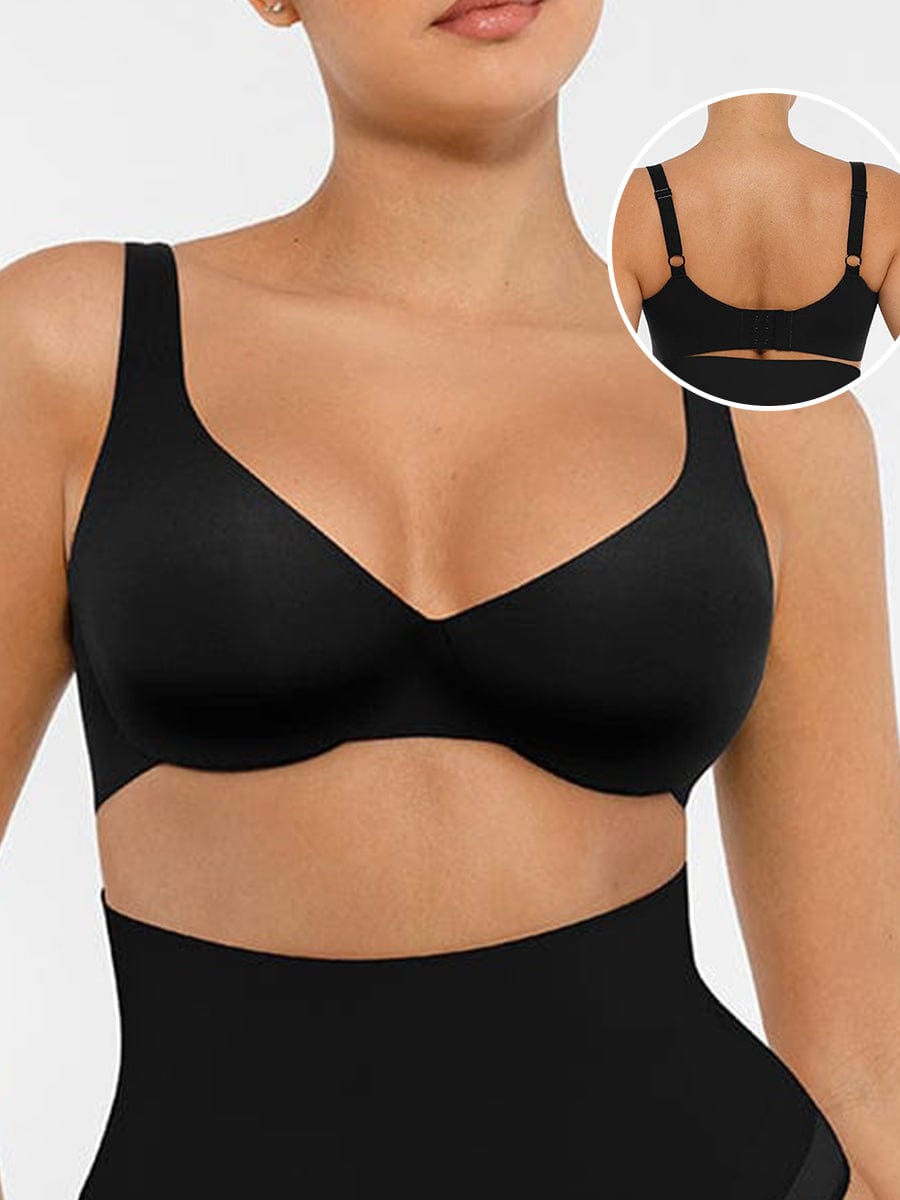 Wholesale Unpadded Underwired Deep V-Neck Side Support Bra