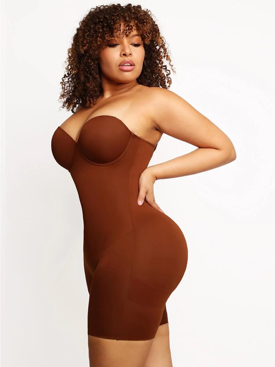 Back Smoothing Underwire Cup Push-Up Bra Strapless Bodysuit