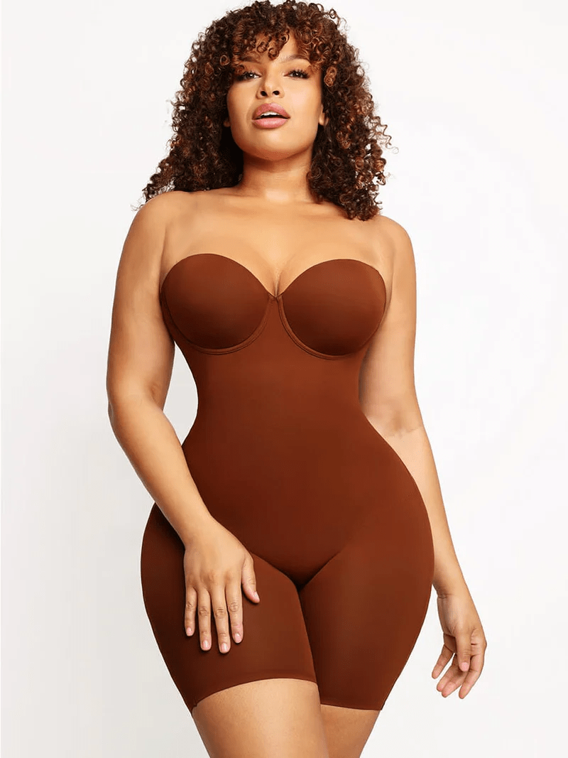 Back Smoothing Underwire Cup Push-Up Bra Strapless Bodysuit