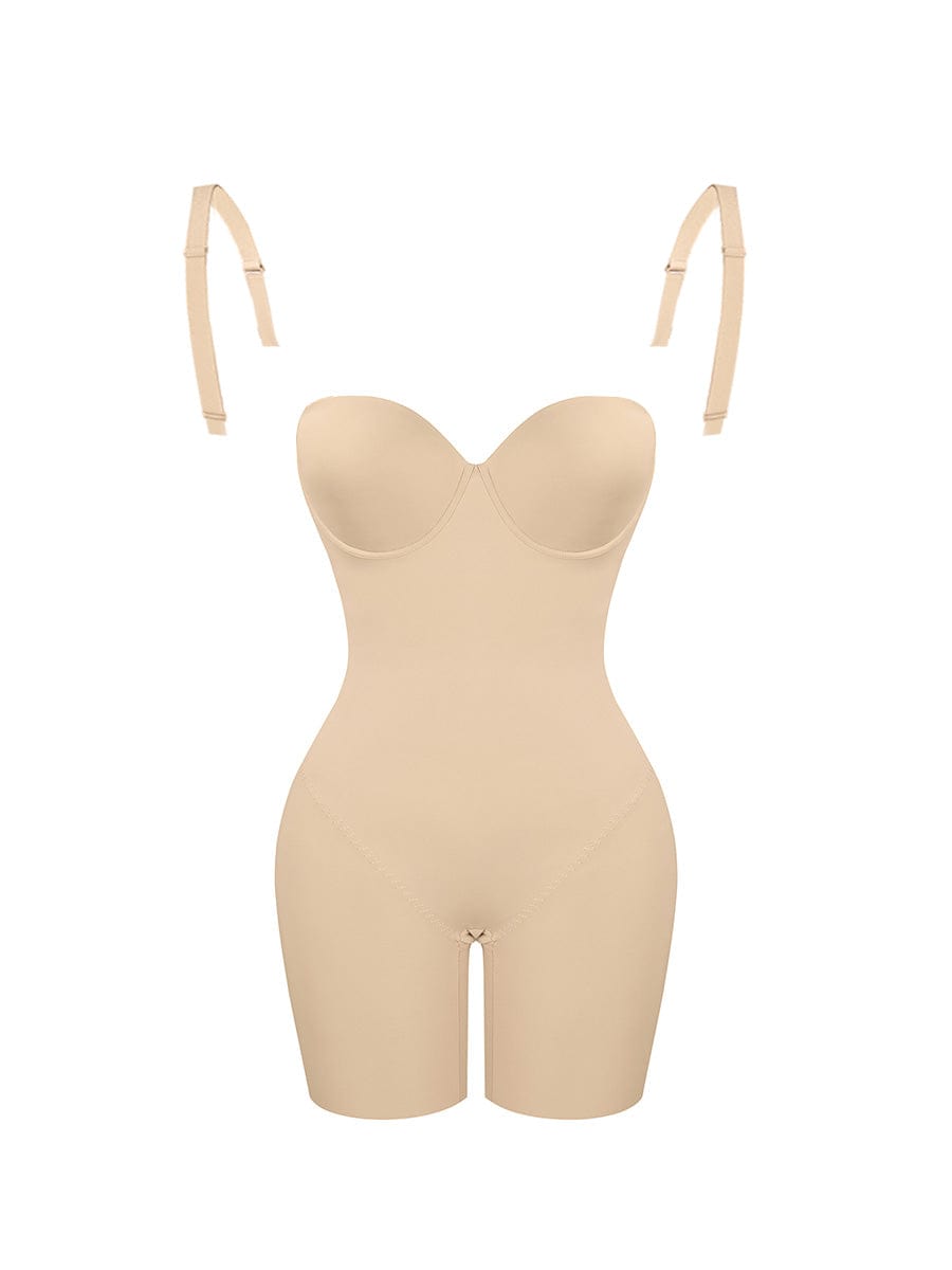 Back Smoothing Underwire Cup Push-Up Bra Strapless Bodysuit