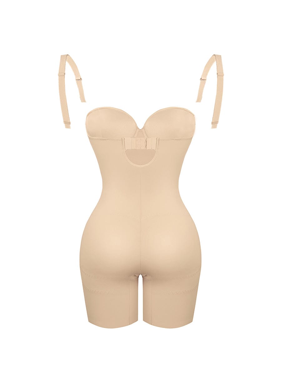 Back Smoothing Underwire Cup Push-Up Bra Strapless Bodysuit