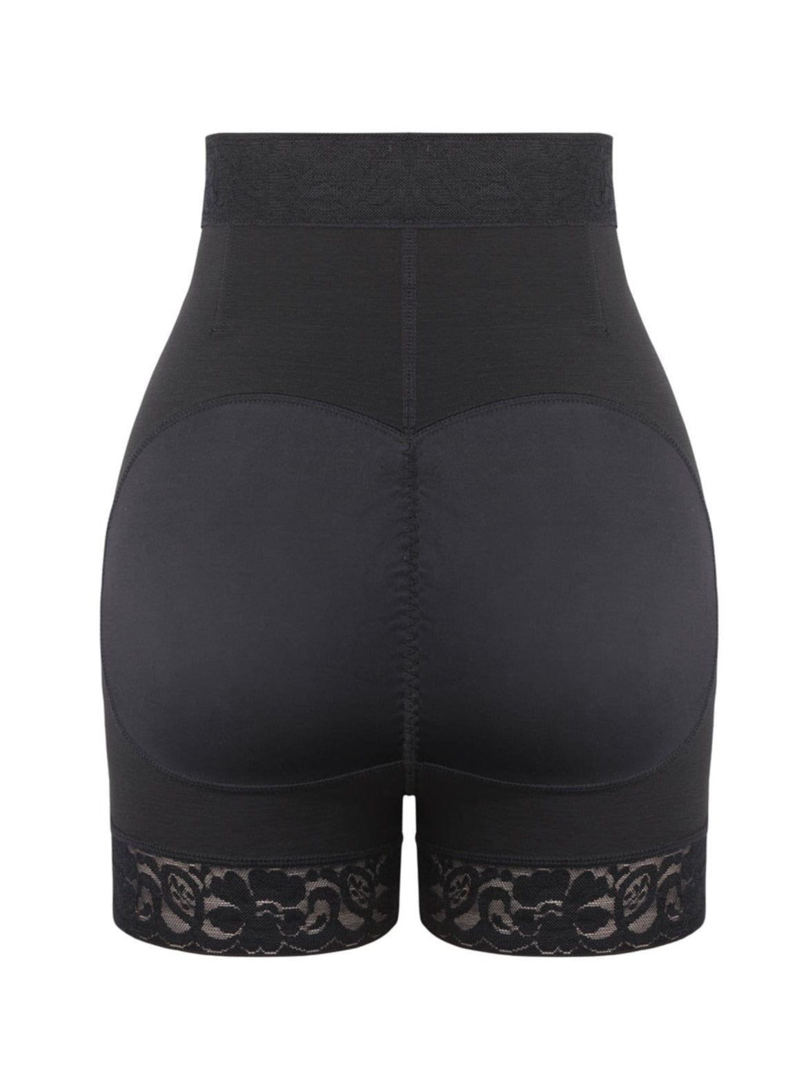 High-Waisted Butt-Lifting Shorts with Front Zipper & Steel Bone Support