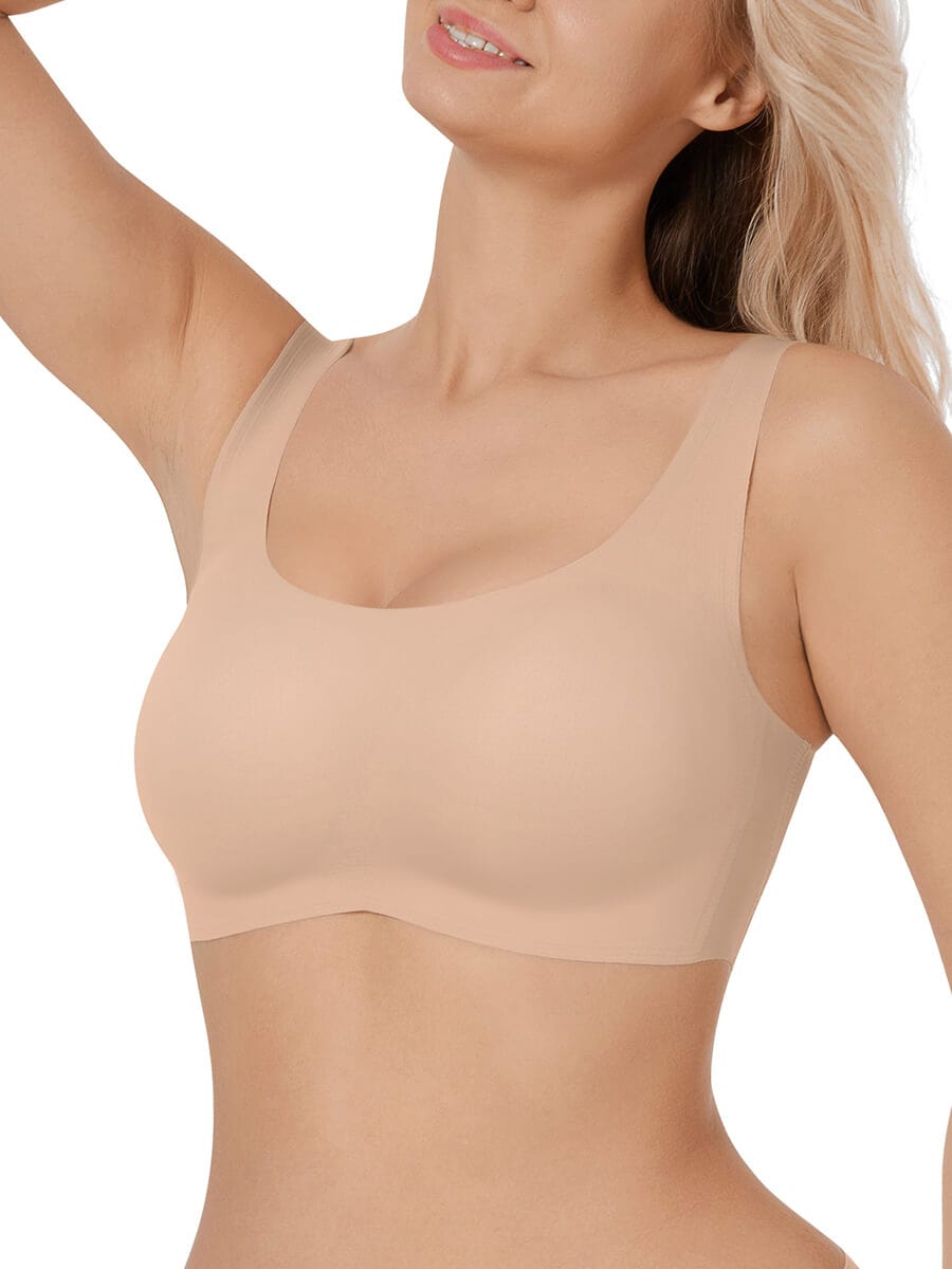 Non-marking and Comfort Bra with Drop Glue Design Supports Gathering Bust