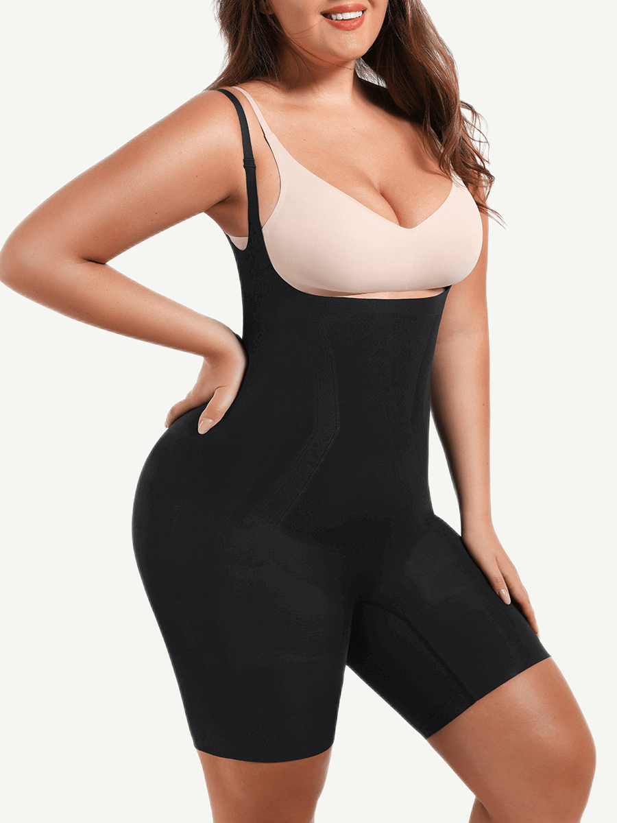 Open-Bust Mid-Thigh Bodysuit