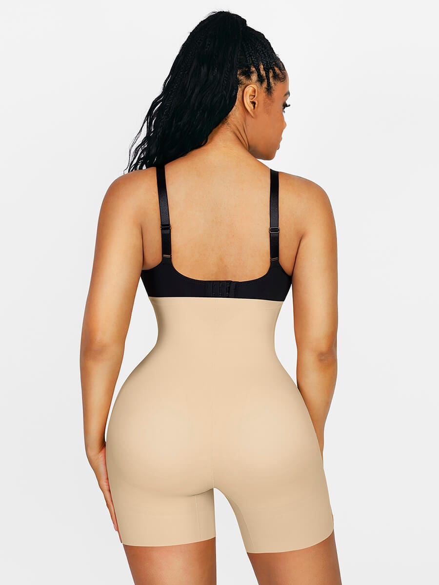 High-Waist Seamless Butt-Lifting Shaper with Removable Pads