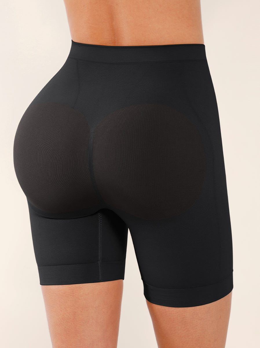 Seamless Mid-Waist Tummy Control Shorts with Butt Lifting