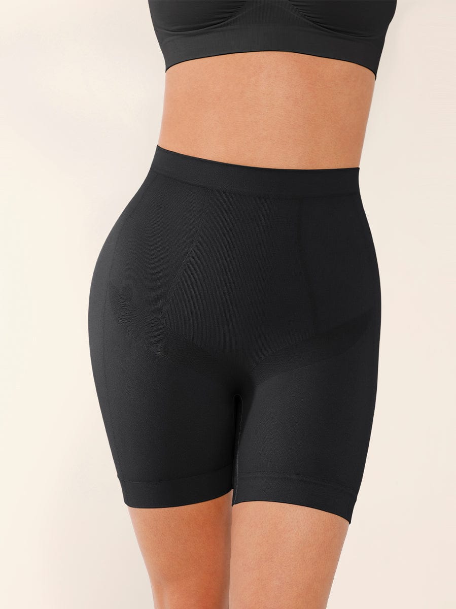 Seamless Mid-Waist Tummy Control Shorts with Butt Lifting