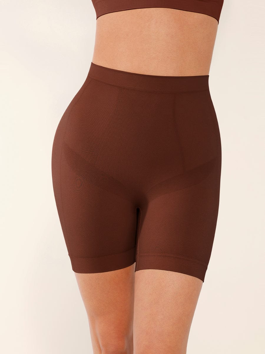 Seamless Mid-Waist Tummy Control Shorts with Butt Lifting