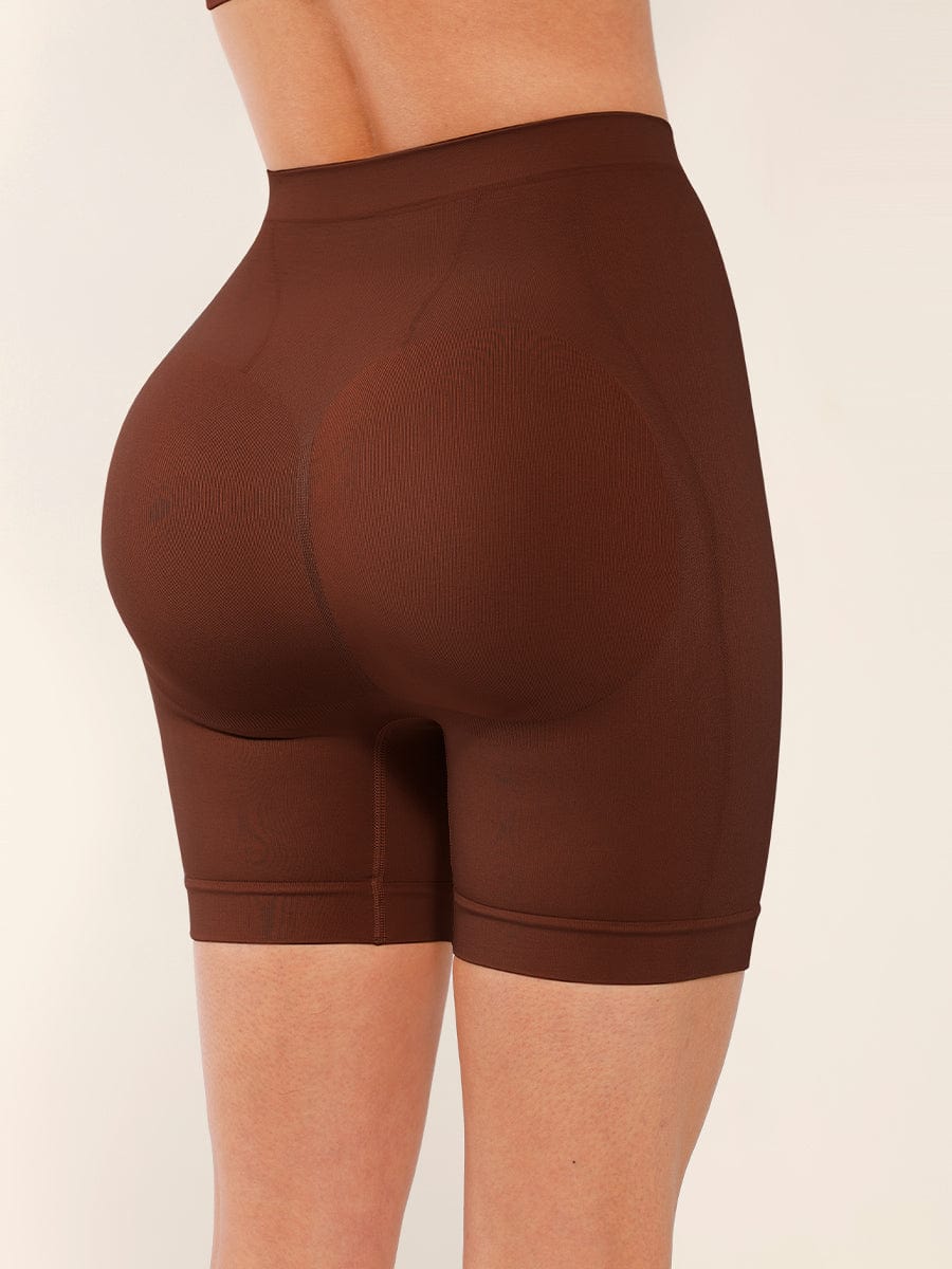 Seamless Mid-Waist Tummy Control Shorts with Butt Lifting