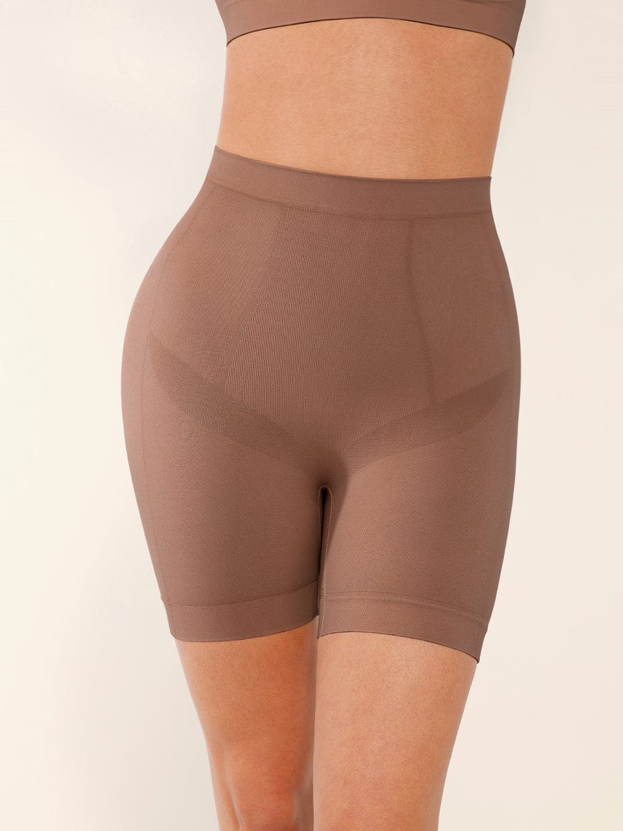 Seamless Mid-Waist Tummy Control Shorts with Butt Lifting