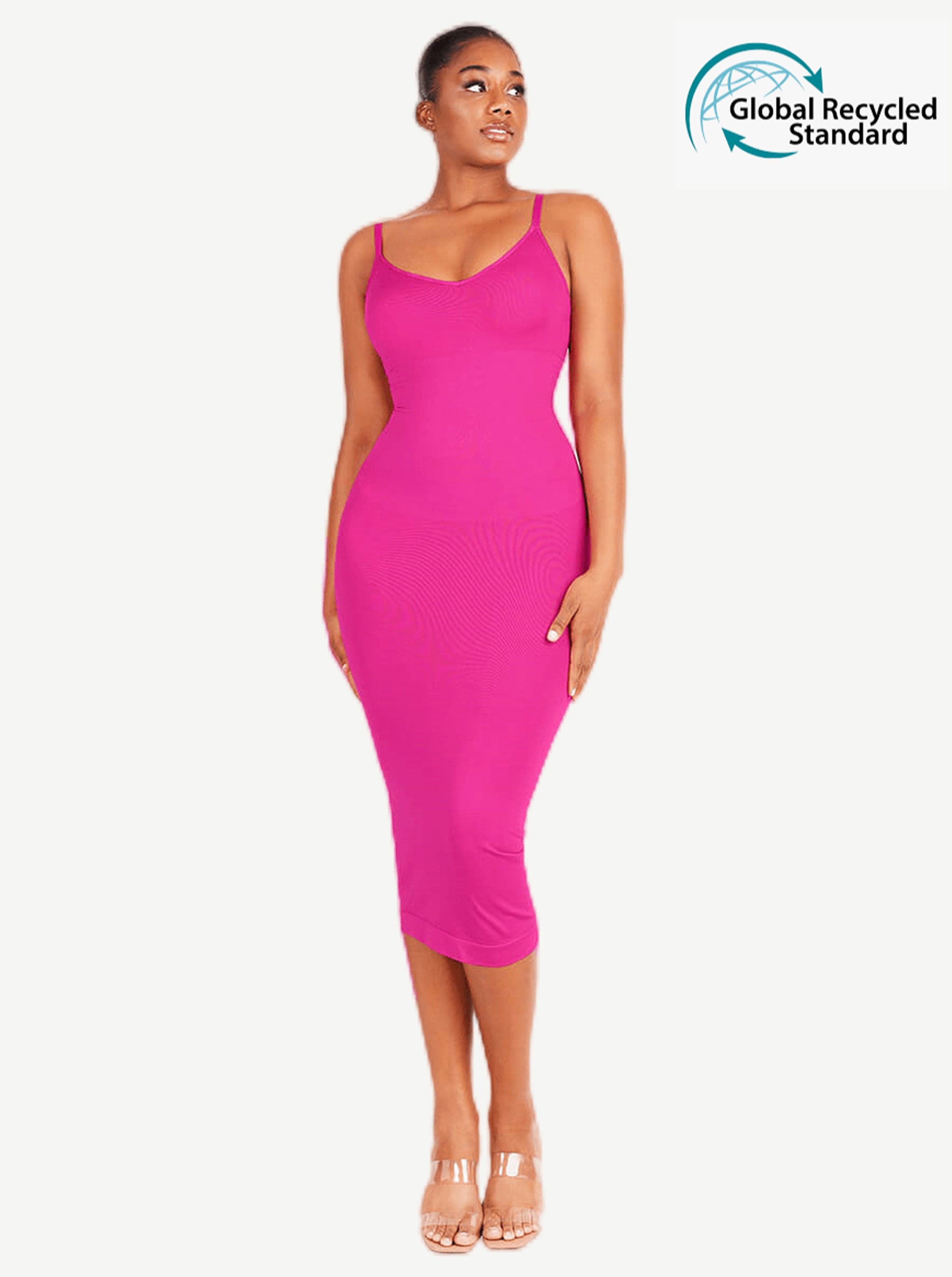 Spaghetti Strap V-Neck Shaper Dress