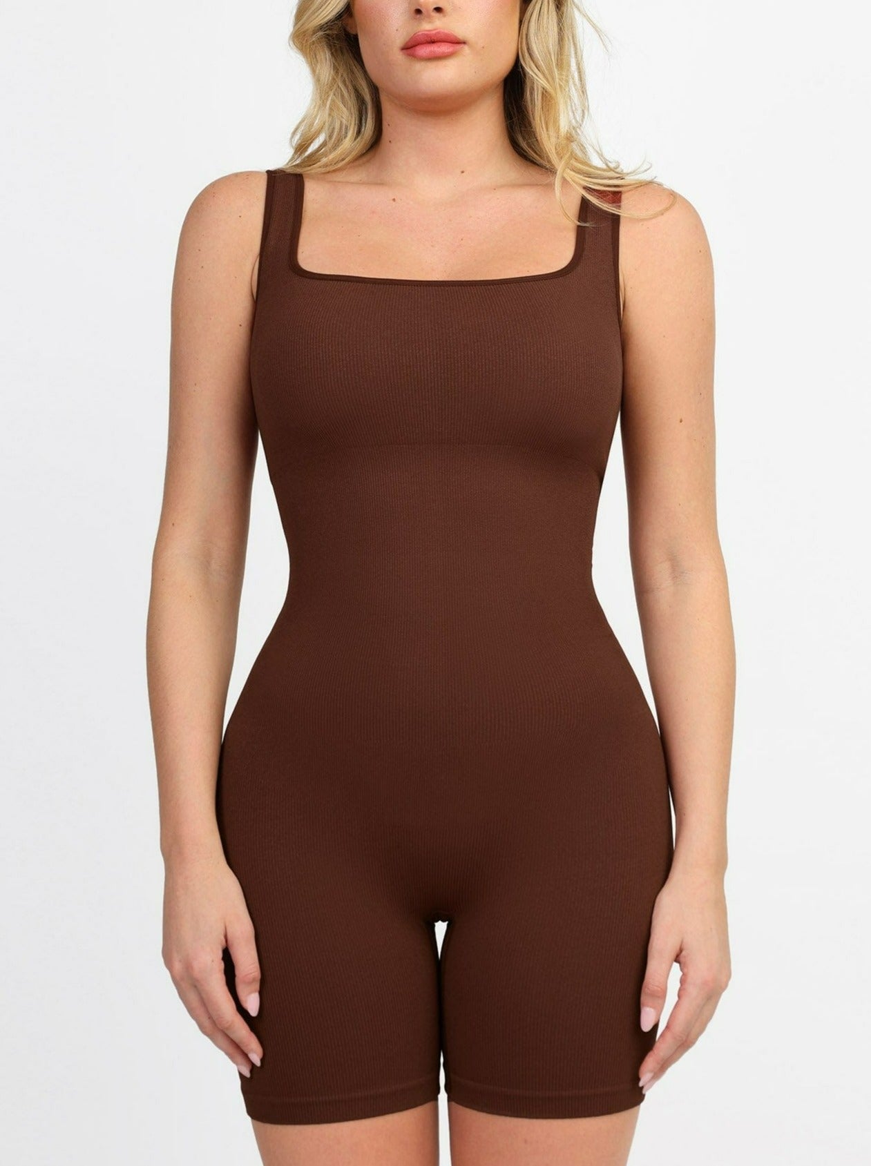 Seamless Square Neck One Piece Sport Romper