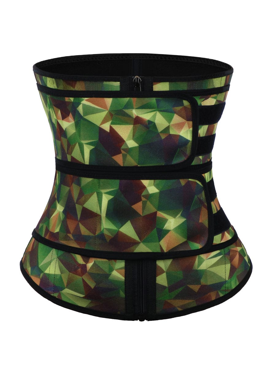 Camo Latex Double Belts Waist Trainer Slimming Tummy