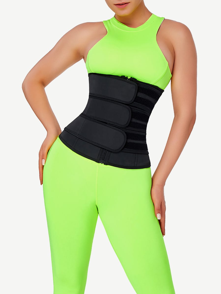 Tummy Waist Trainer 7 Steel Bones Latex Zipper Control Midsection