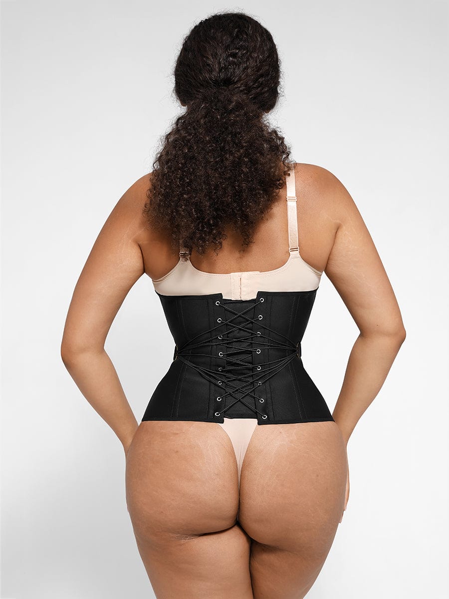 Waist Trainer with Fan Lacing and Front Buckle Adjustment