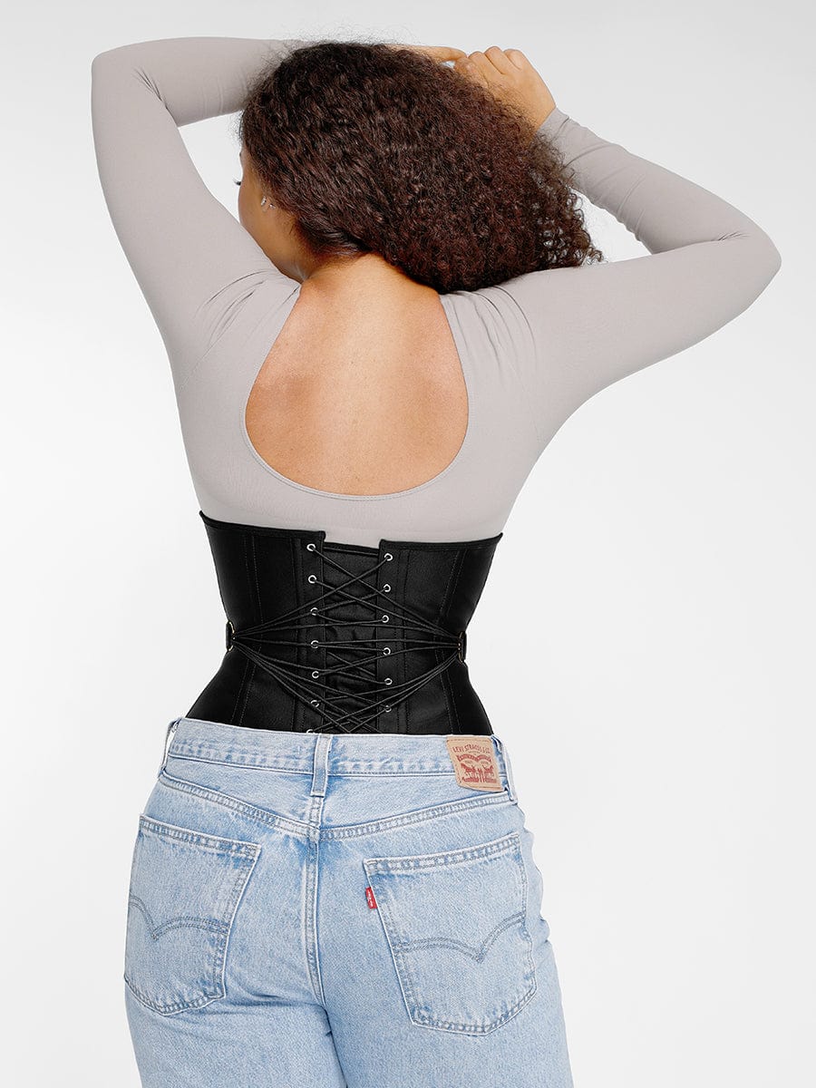 Waist Trainer with Fan Lacing and Front Buckle Adjustment